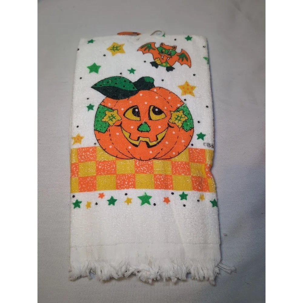 Vintage NOS Halloween Kitchen Set Hand Towel Potholder & 4 Coasters Set B&D